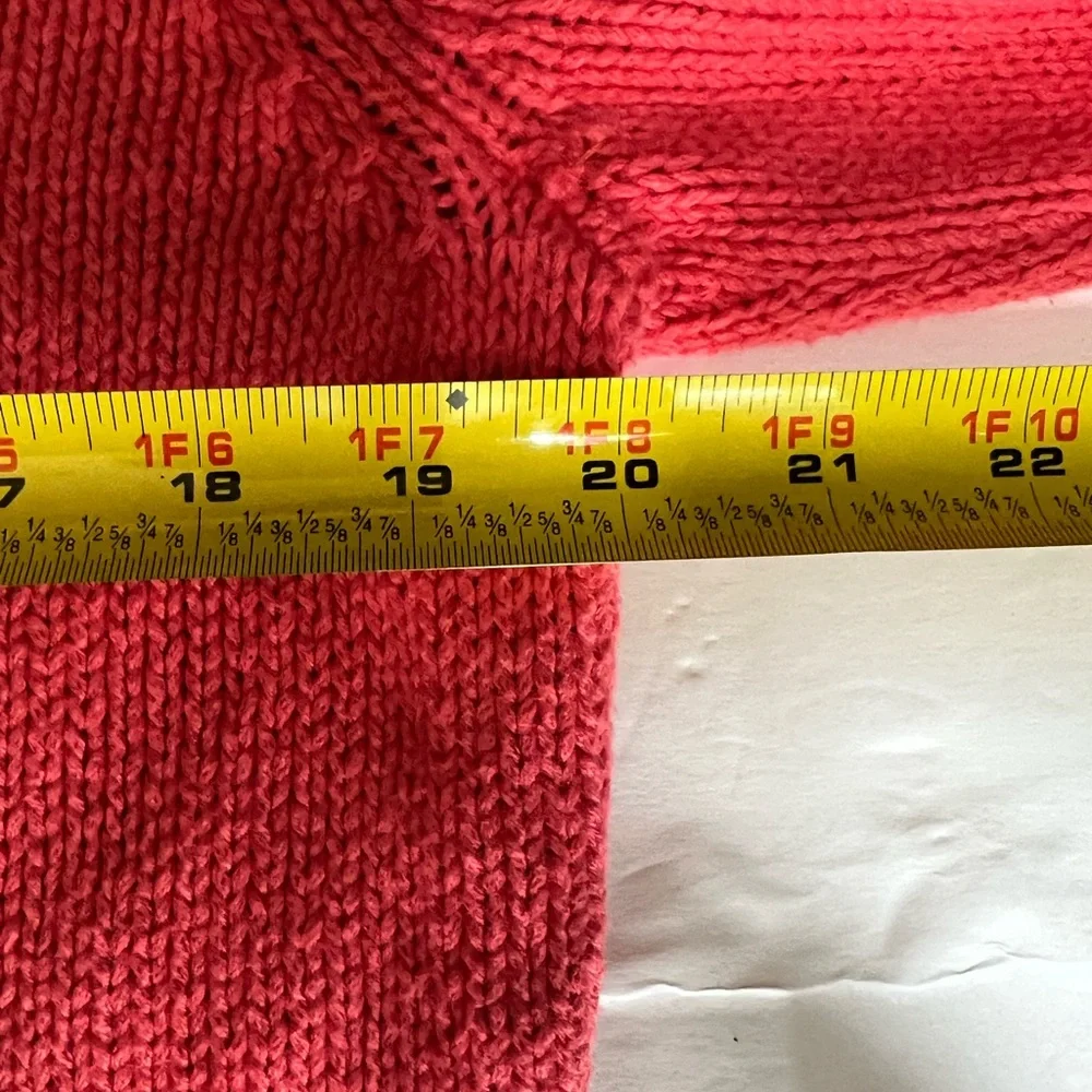 Talbots L salmon pink button up collared cardigan sweater cotton casual work